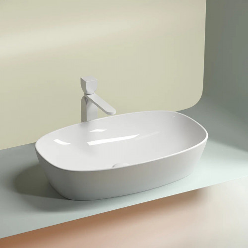 Раковина-чаша Ceramicanova Element 60 CN6049 Белая глянцевая фарфор накладная