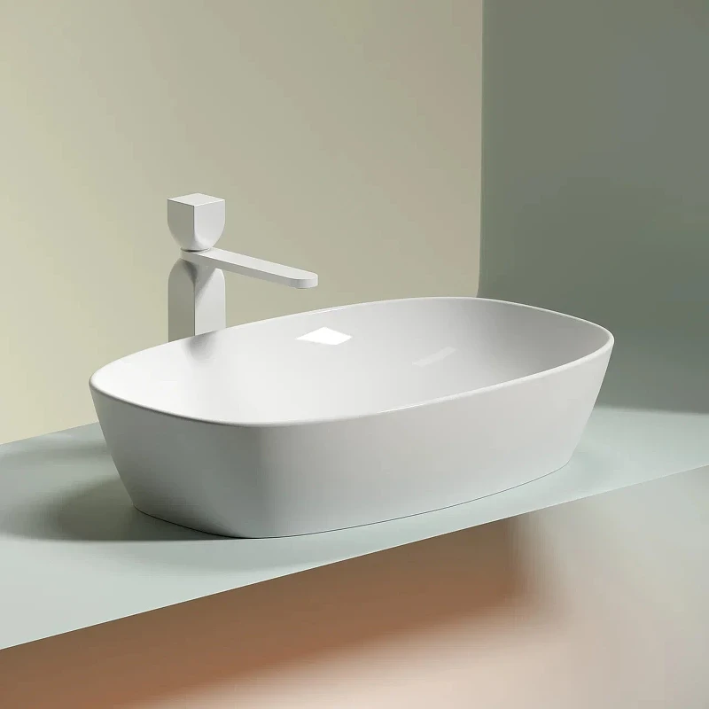 Раковина-чаша Ceramicanova Element 60 CN6049 Белая глянцевая фарфор накладная