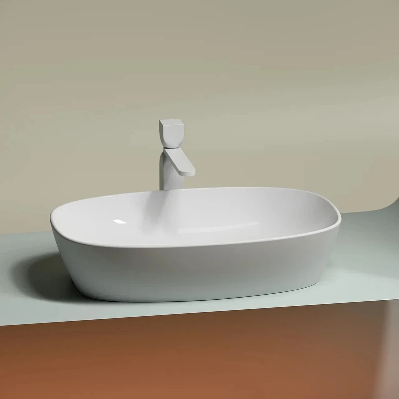 Раковина-чаша Ceramicanova Element 60 CN6049 Белая глянцевая фарфор накладная