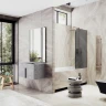 Шторка на ванну Maybah Glass MGV-145-2у 640x1400 в узком профиле Бронза стекло графитовое матовое