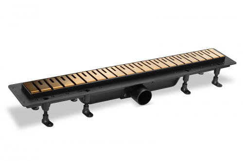 Душевой лоток PlastBrno DESIGN 2 61 SZA8550 с решеткой цвет Матовое золото