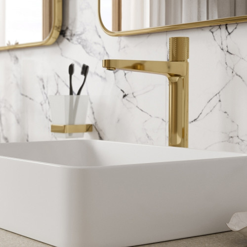 Смеситель для раковины WasserKRAFT Ems 7603H Золото глянцевое латунь