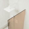 Шторка на ванну Maybah Glass MGV-76-1у 800x1400 в узком профиле Белый стекло бронзовое матовое