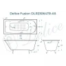 Чугунная ванна Delice Fusion 170х70 DLR230647R-AS цвет Белый с отверстиями под ручки с антискользящим покрытием