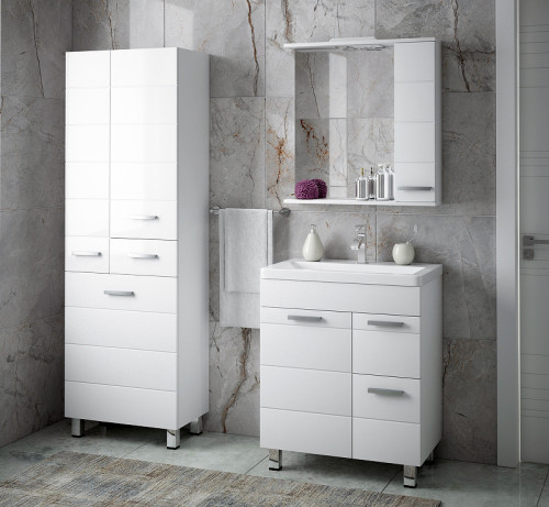 Зеркало со шкафом Corozo Денвер 60 SD-00000533 Белое МДФ / ЛДСП, стекло