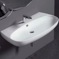 Раковина Simas Vignoni 100 VI12bi*1 Белая фаянс подвесная, накладная