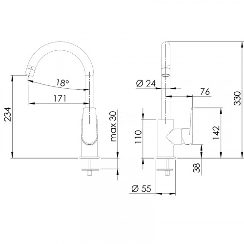 Смеситель для кухни Remer Dream D72 Хром латунь