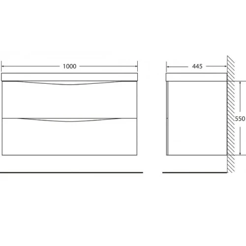 Тумба под раковину BelBagno Marino 100 MARINO-1000-2C-SO-WO-P подвесная Rovere Bianco МДФ / ЛДСП