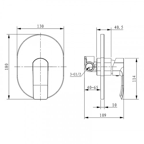 Смеситель для душа Kaiser Aurora 67177 Хром латунь встраиваемый