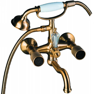 Смеситель для ванны Boheme Royal Cristal 313-Royal/CRST black Бронза латунь на стену