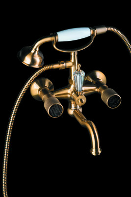 Смеситель для ванны Boheme Royal Cristal 313-Royal/CRST black Бронза латунь на стену
