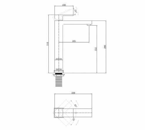 Смеситель для раковины Abber Daheim AF8211 Хром латунь на столешницу