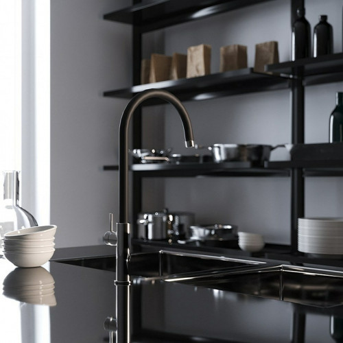 Смеситель для кухни Paini Sky 78CR57244SLMKM Хром Черный