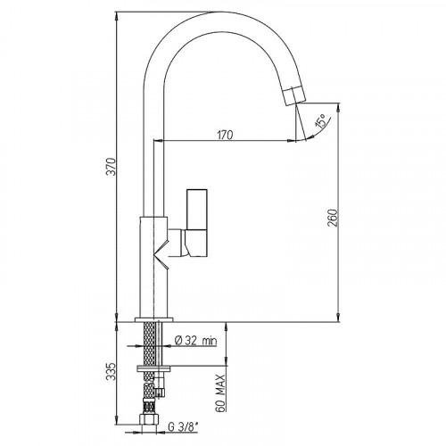 Смеситель для кухни Paini Sky 78CR57244SLMKM Хром Черный
