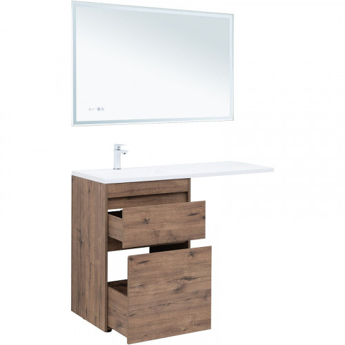 Тумба с раковиной Aquanet Токио 120 L 335587 Дуб веллингтон МДФ / ЛДСП