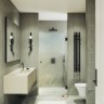 Душевая дверь Maybah Glass MGD-522-6 805x1950 на петлях Черный стекло сатиновое
