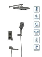 Душевая система BelBagno Due DUE-VDSET-GM цвет Оружейная сталь