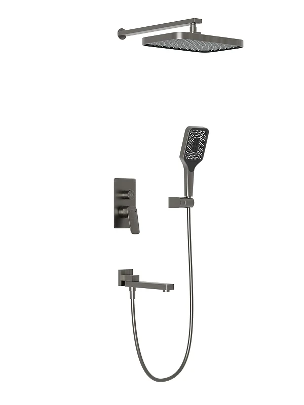 Душевая система BelBagno Due DUE-VDSET-GM цвет Оружейная сталь