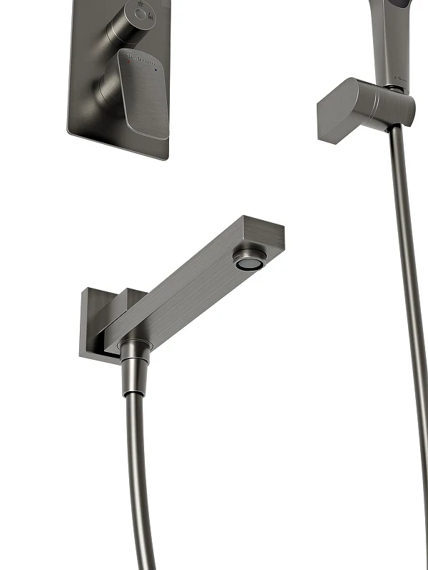 Душевая система BelBagno Due DUE-VDSET-GM цвет Оружейная сталь