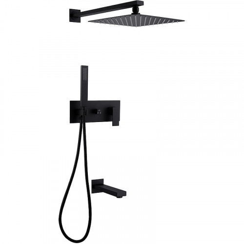 Душевая система Abber Daheim AF8217B Черная матовая латунь встраиваемый