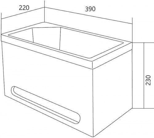 Тумба с раковиной DIWO Казань 40 R РК40R подвесная цвет Белый