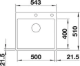 Кухонная мойка Blanco Subline 500-IF/A SteelFrame 524112 Белая искусственный камень (литьевой мрамор), нержавеющая сталь встраиваемый