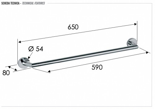 Полотенцедержатель Remer Guest GS30CFP цвет Черный брашированный хром
