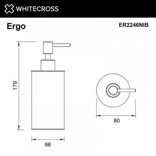 Дозатор для жидкого мыла Whitecross Ergo nickel brushed ER2246NIB цвет Никель брашированный