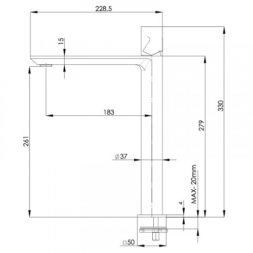 Смеситель для раковины Remer Edge EG512LXL Хром латунь