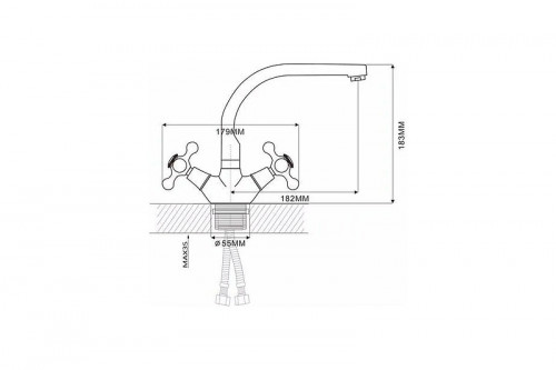 Смеситель для кухни Ekko E5408-21 цвет Бежевый