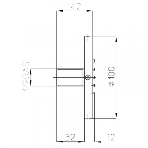 Боковая форсунка Bossini Tondo Flat I00175.073 Черная матовая латунь на стену