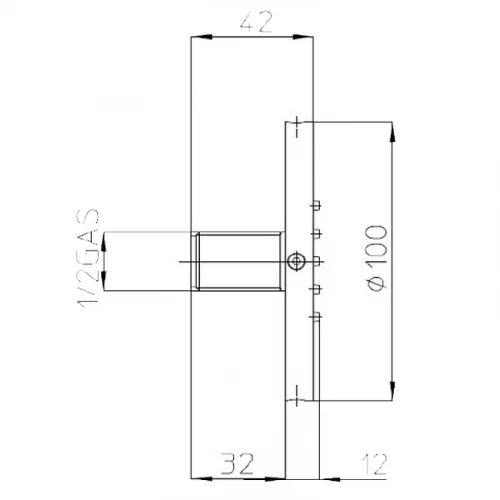 Боковая форсунка Bossini Tondo Flat I00175.073 Черная матовая латунь на стену