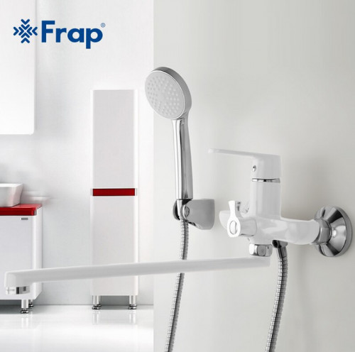 Смеситель для ванны Frap H31 F2231 универсальный Белый Хром латунь на стену