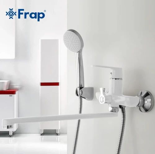 Смеситель для ванны Frap H31 F2231 универсальный Белый Хром латунь на стену