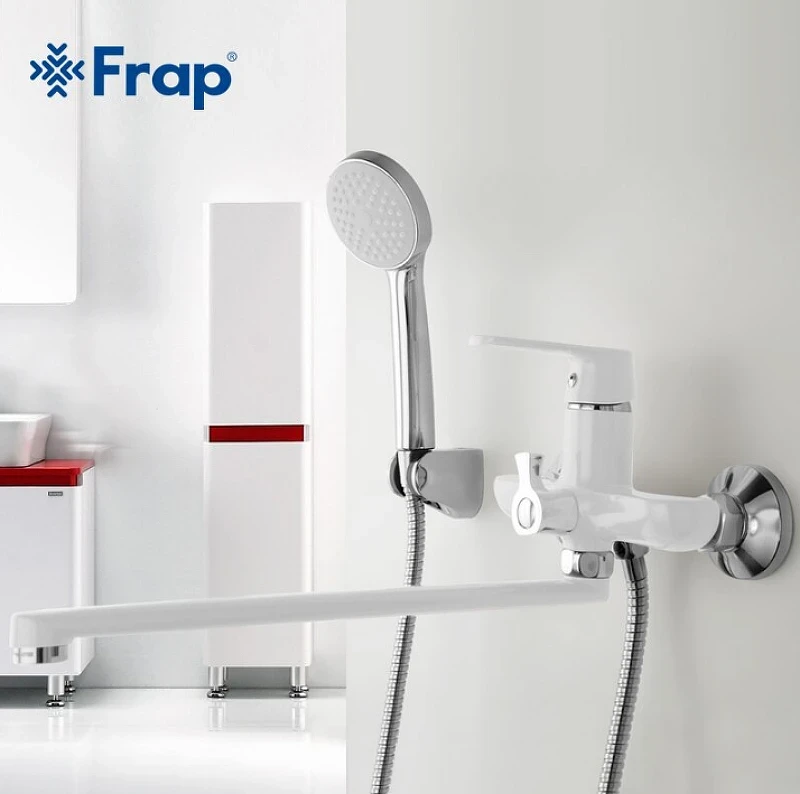 Смеситель для ванны Frap H31 F2231 универсальный Белый Хром латунь на стену