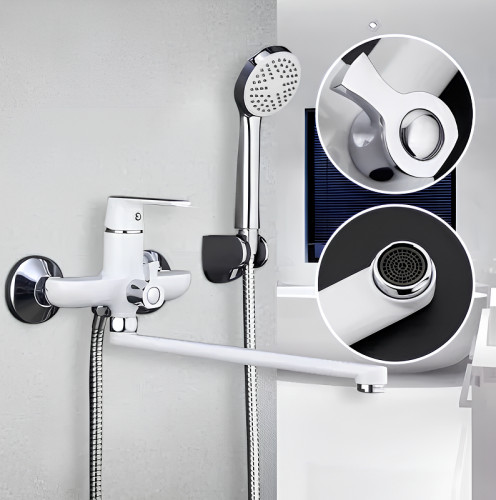 Смеситель для ванны Frap H31 F2231 универсальный Белый Хром латунь на стену