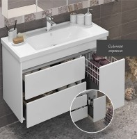 Тумба под раковину Opadiris Фреш 100 00-00007083 подвесная Белая МДФ / ЛДСП, стекло