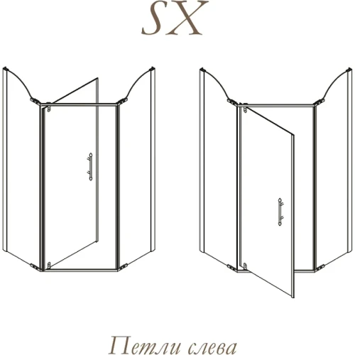 Душевой уголок Migliore Diadema Penta 90x90 24175 профиль Бронза стекло прозрачное