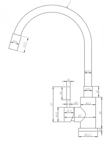 Смеситель для кухни ESKO Snake K44 B Нержавеющая сталь Черный нержавеющая сталь