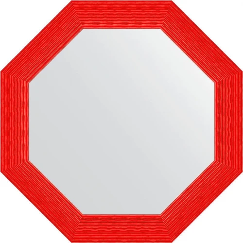 Зеркало Evoform Octagon 77х77 BY 3885 в багетной раме - Красная волна 89 мм стекло