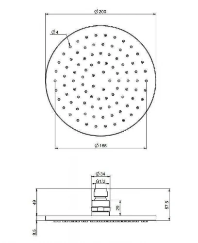 Верхний душ Fima Carlo Frattini Showerhead F2117/2CR цвет Хром