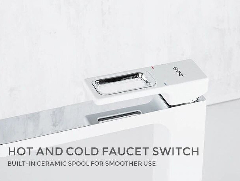 Смеситель для раковины Gappo G17-8 G1017-2 Белый Хром латунь