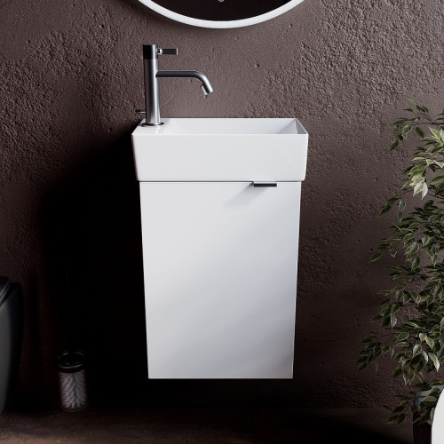 Тумба под раковину Sancos Mini 37 L MN35WL подвесная Белый глянец МДФ / ЛДСП