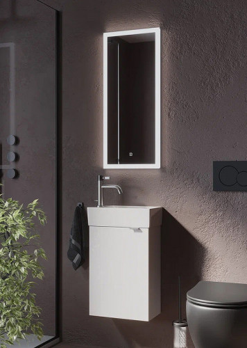 Тумба под раковину Sancos Mini 37 L MN35WL подвесная Белый глянец МДФ / ЛДСП