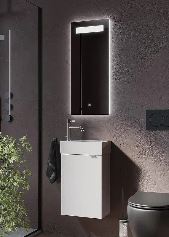 Тумба под раковину Sancos Mini 37 L MN35WL подвесная Белый глянец МДФ / ЛДСП