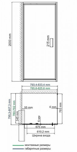 Душевой уголок WasserKRAFT Salm 80x80 27I02 профиль Хром стекло прозрачное