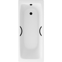 Чугунная ванна Delice Biove 170x75 DLR220509RB с черными матовыми ручками без антискользящего покрытия