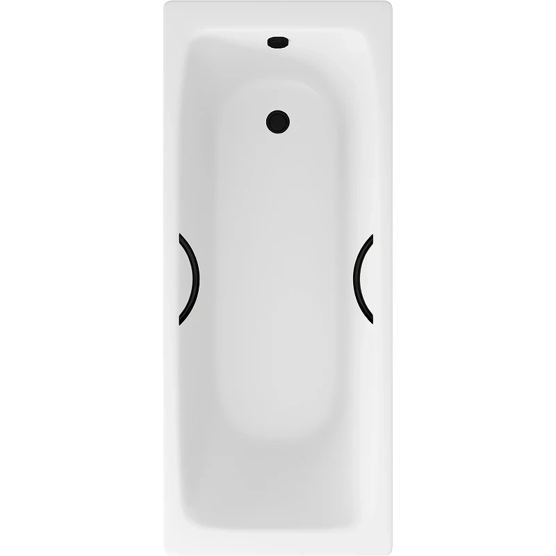 Чугунная ванна Delice Biove 170x75 DLR220509RB с черными матовыми ручками без антискользящего покрытия