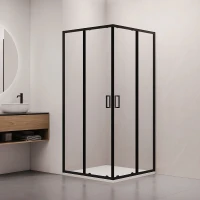 Душевой уголок RGW Classic (Класcик) CL-34B 100х100 38093400-14 профиль Черный стекло прозрачное