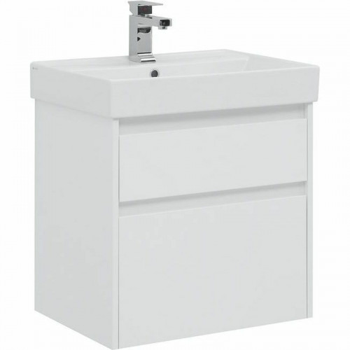 Тумба с раковиной Aquanet Nova Lite 60 245240 подвесная Белая глянцевая МДФ / ЛДСП